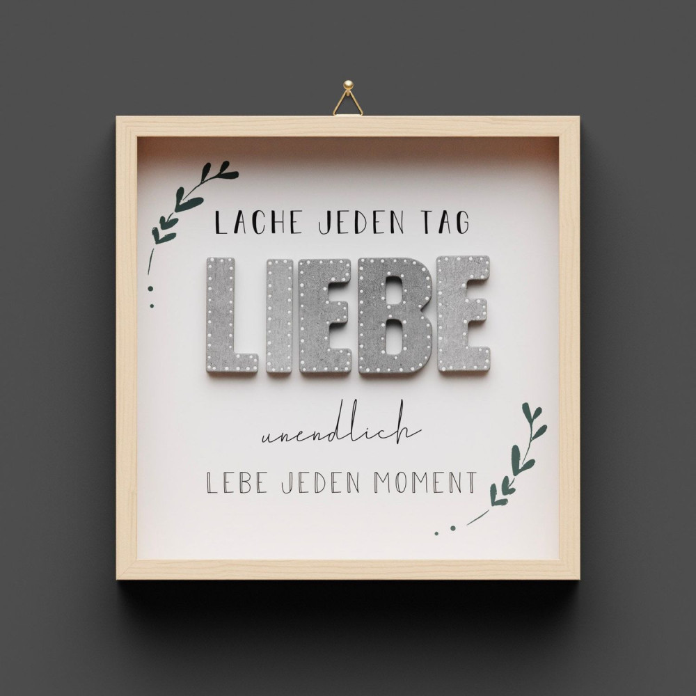 Cementini Wandbild LIEBE - aus Holz & Betonbuchstaben