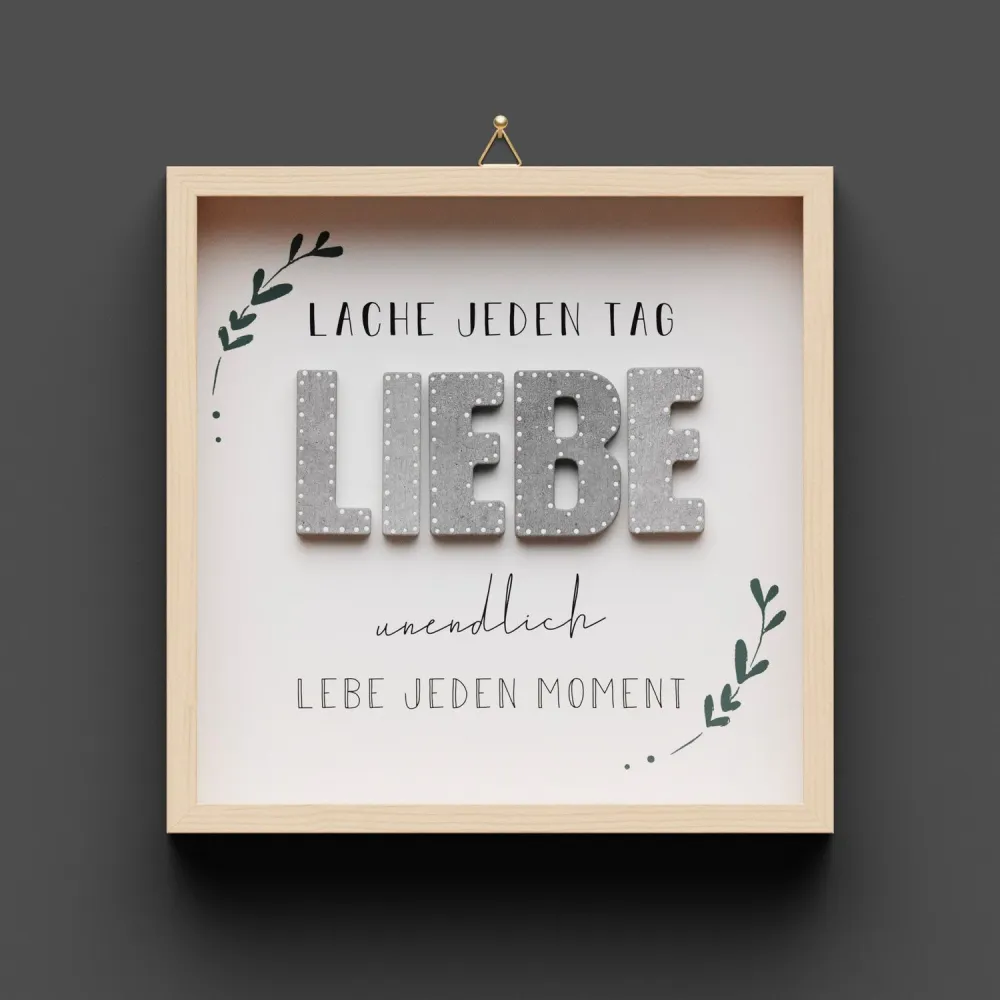 Cementini Wandbild LIEBE - aus Holz & Betonbuchstaben
