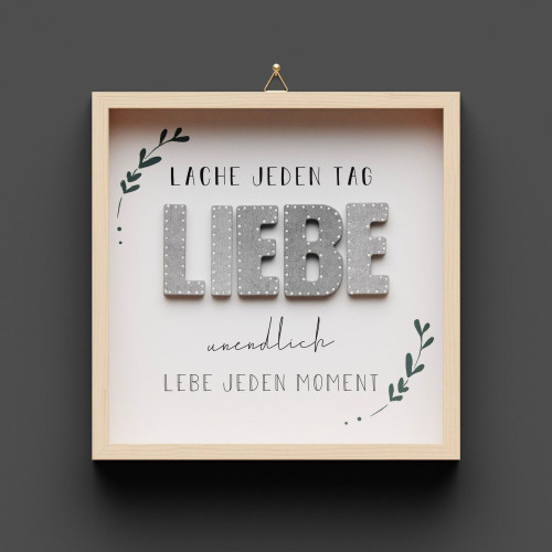 Cementini Wandbild LIEBE - aus Holz & Betonbuchstaben