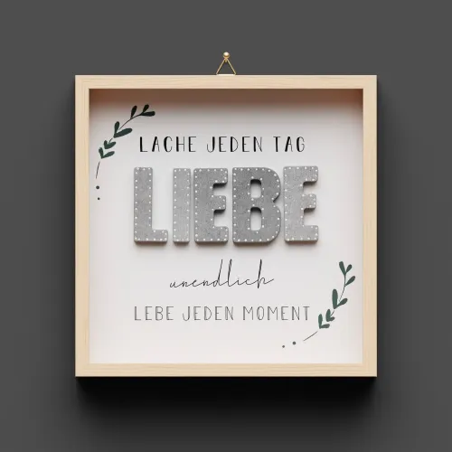 Cementini Wandbild LIEBE - aus Holz & Betonbuchstaben