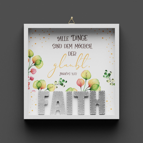 Cementini Wandbild FAITH Mk. 9,23 - Dekobild mit Aufhängung, Lovely - Motiv