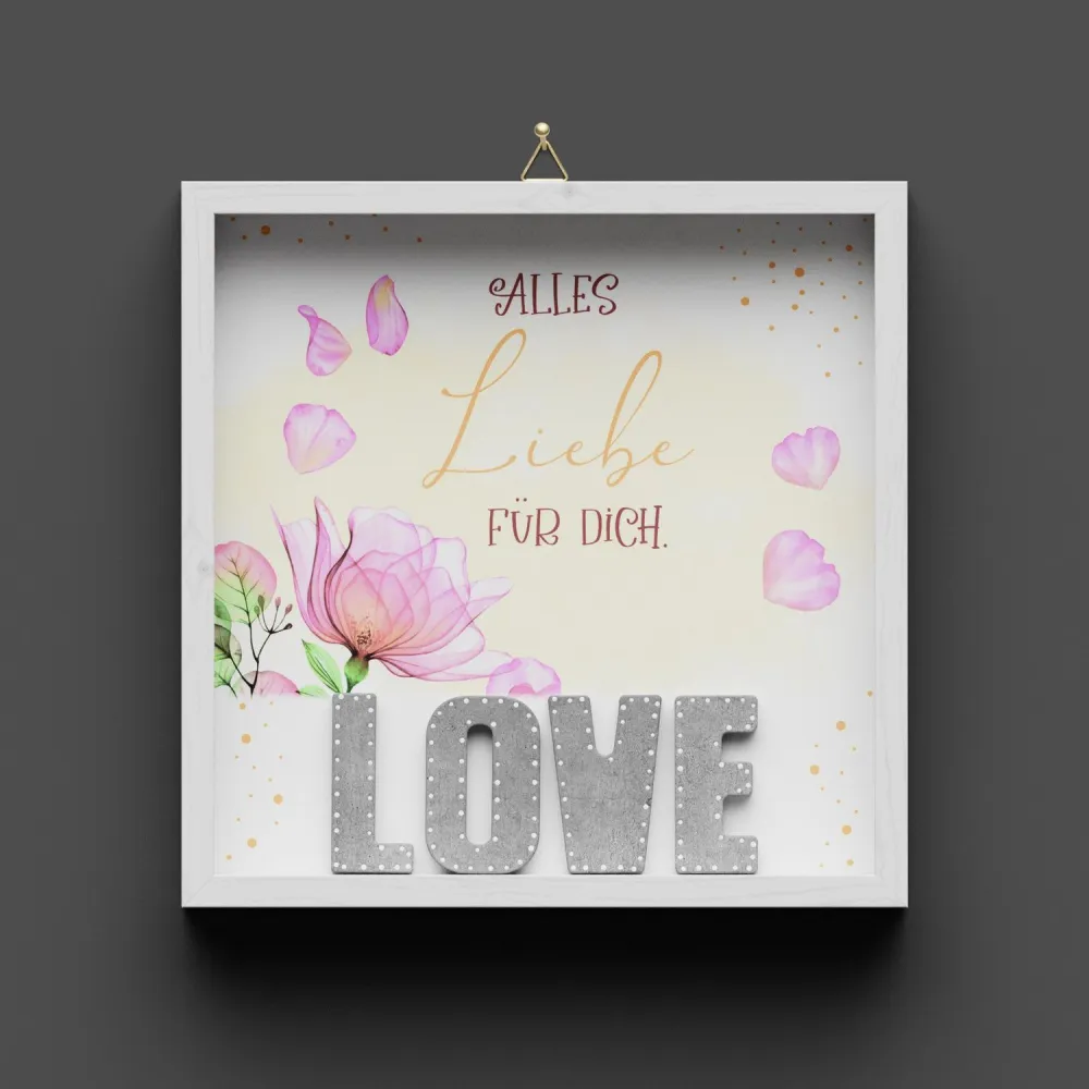 Cementini Wandbild LOVE - aus Holz & Betonbuchstaben