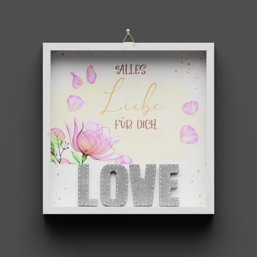 Cementini Wandbild LOVE - aus Holz & Betonbuchstaben