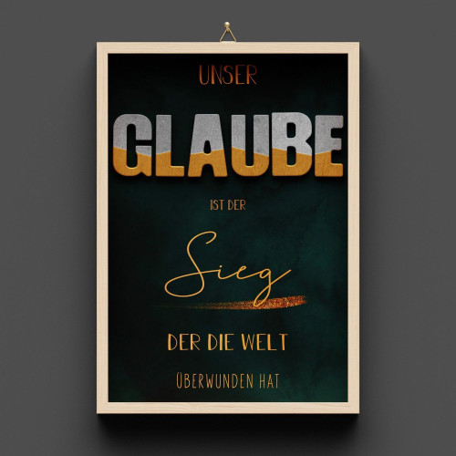 Cementini Wandbild GLAUBE - aus Holz & Betonbuchstaben