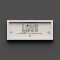 Cementini Wandbild  LOVE 1.Joh. 4,19 - Dekobild mit Aufhänger