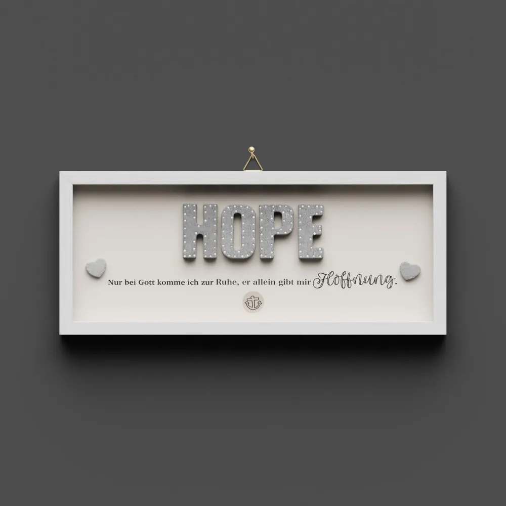 Cementini Wandbild HOPE Röm. 15,13 - Dekobild mit Aufhänger