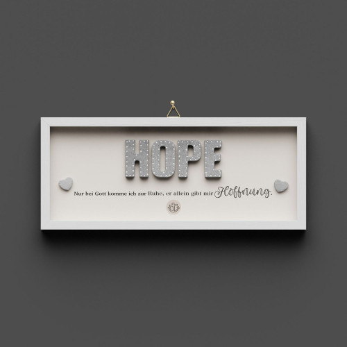 Cementini Wandbild HOPE Röm. 15,13 - Dekobild mit Aufhänger