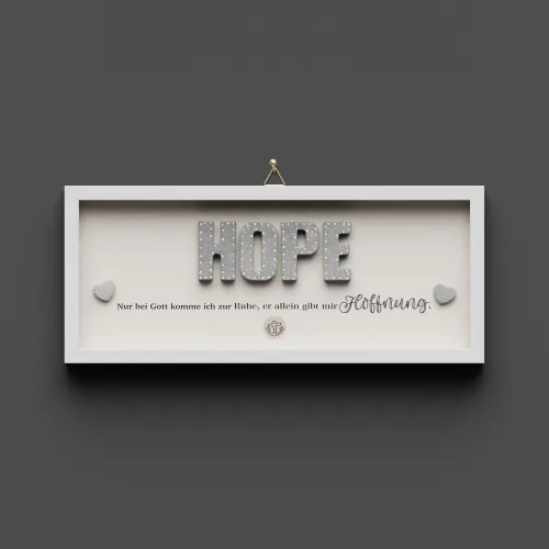 Cementini Wandbild HOPE Röm. 15,13 - Dekobild mit Aufhänger