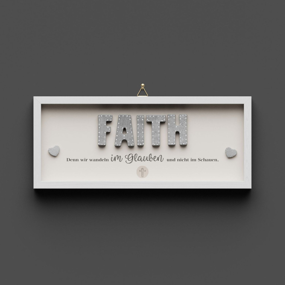 Cementini Wandbild FAITH Hebr. 11,1 - Dekobild mit Aufhänger