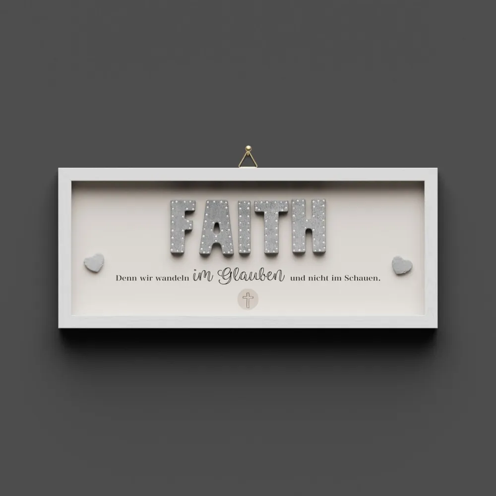 Cementini Wandbild FAITH Hebr. 11,1 - Dekobild mit Aufhänger