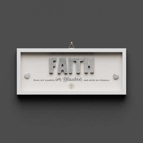 Cementini Wandbild FAITH Hebr. 11,1 - Dekobild mit Aufhänger