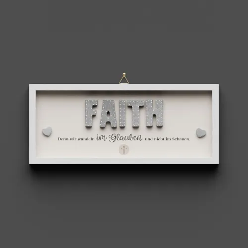 Cementini Wandbild FAITH Hebr. 11,1 - Dekobild mit Aufhänger