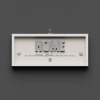 Wandbild aus Holz HOME Jos. 24,15 - Dekobild mit Aufhänger