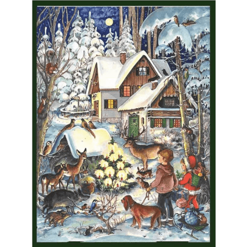 Adventkalender - Winter bei den Tieren - Nostalgisches Weihnachtskalender