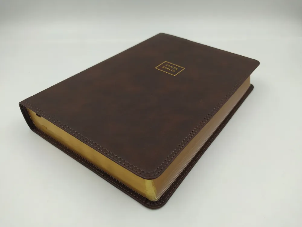 Spanisch, Reina Valera 1960, Grossdruck - gebunden Kunstleder, braun mit Goldschnitt, Lesezeichen