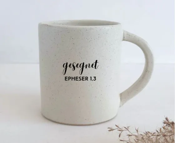 Tasse Biggy - gesegnet - Steingut, beige gesprenkelt, 400ml