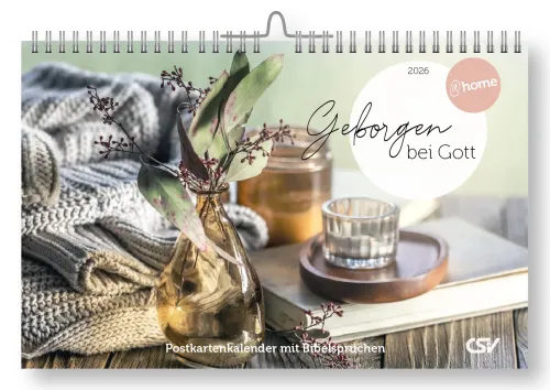 @Home Geborgen bei Gott - Aufstellkalender 12 Postkarten mit Bibelversen