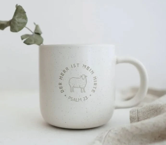 Tasse - Der Herr ist mein Hirte - Steingut, weiss, 350ml