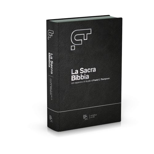 Italien, Bible NR, Thompson, fibrocuir, noir, tr. argent et onglets