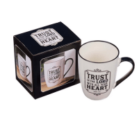 Tasse - Vertraue - weiss, 355ml