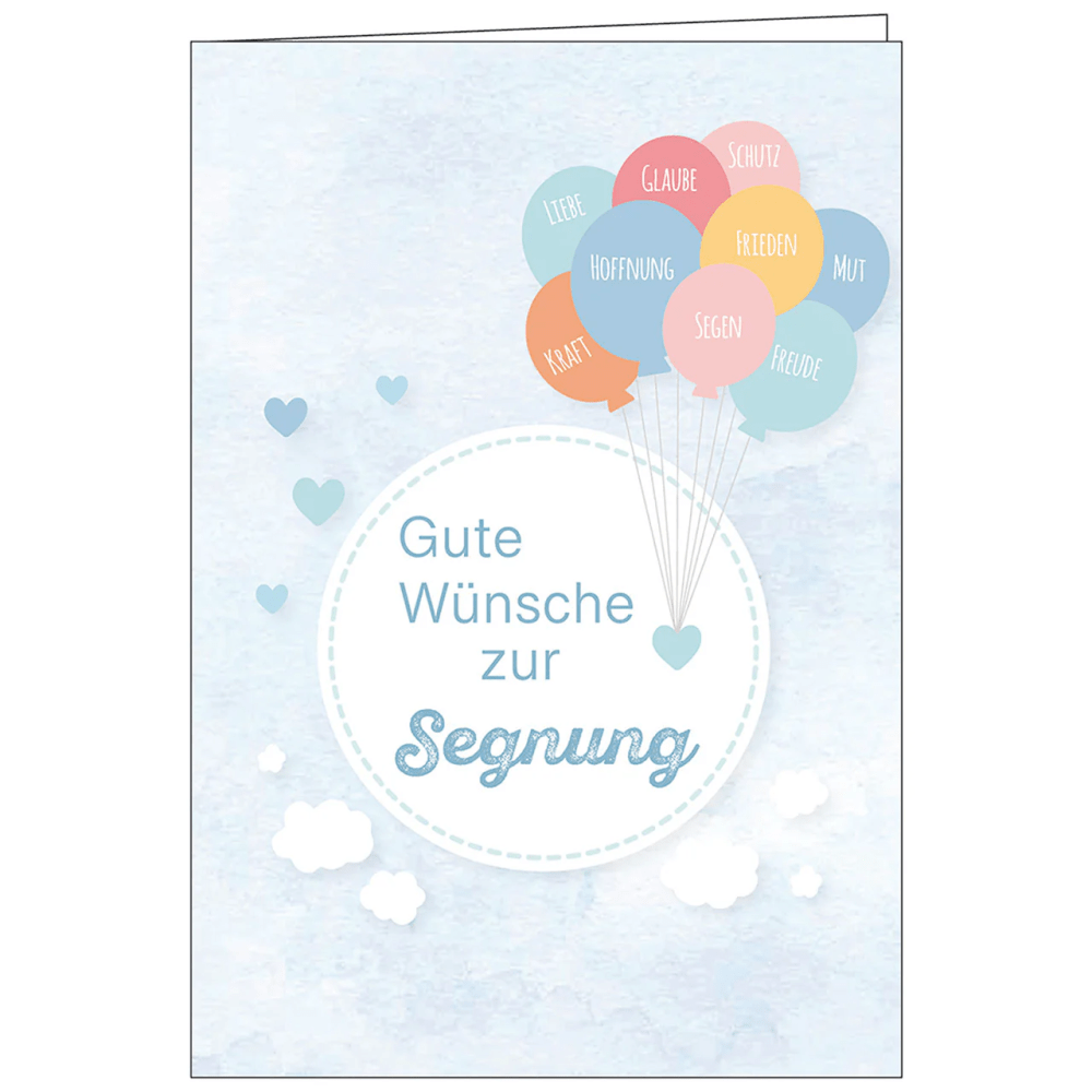 Gute Wünsche zur Segnung - Faltkarte Segnung mit Umschlag