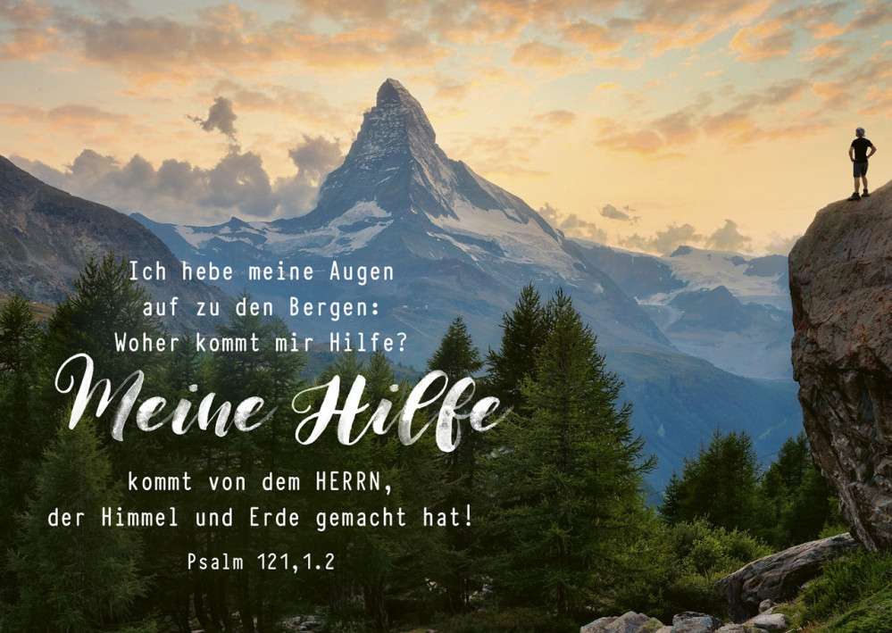 Postkarte Meine Hilfe - Psalm 121, 1.2