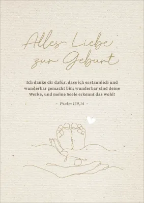 Faltkarte Geburt - Psalm 139,14