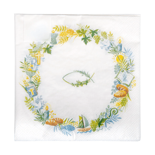 Kranz mit Fischsymbol - Servietten 20 Stück