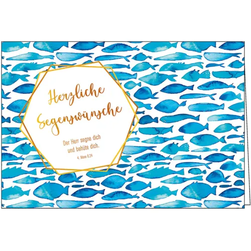 Faltkarte - Der Herr segne dich - Fische - mit Umschlag