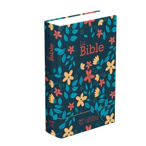 Bibel Segond 21, französisch (Premium Style) - gestepptes Hardcover aus Canvas mit Blumenmuster