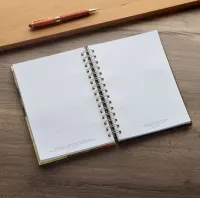 Notizbuch - Be still and know / Sei still und wisse - mit Spiralbindung, blau, Rosen