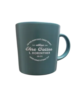 Tasse - Zur Ehre Gottes - Meerblau, 355ml