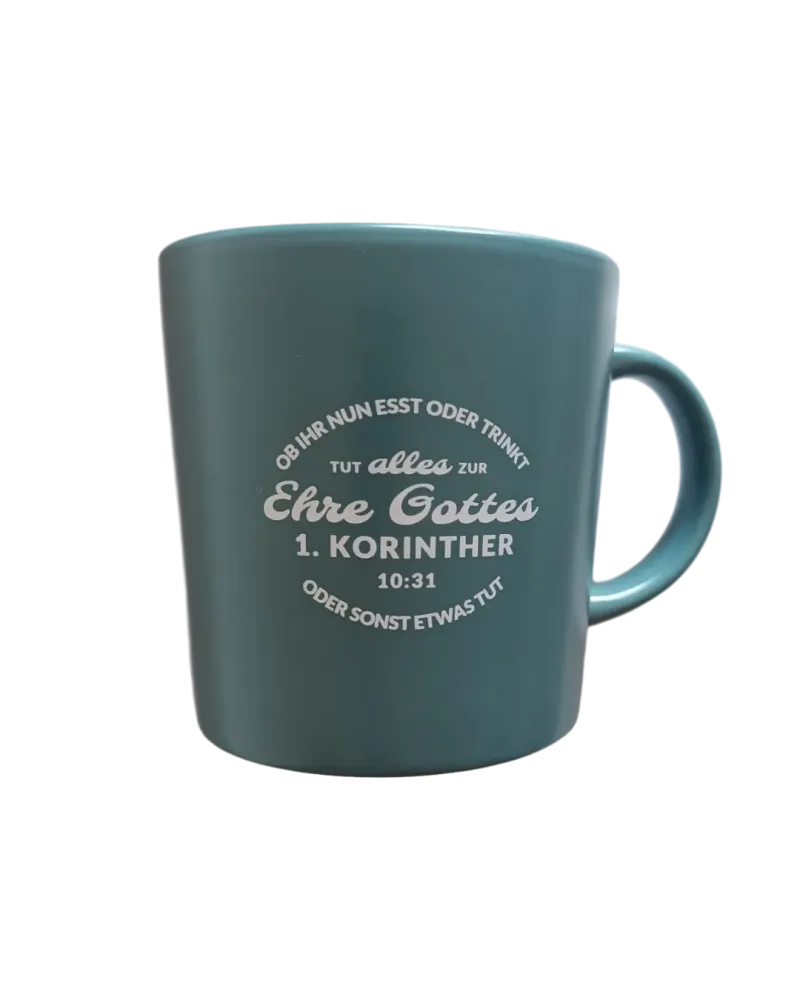 Tasse - Zur Ehre Gottes - Meerblau, 355ml
