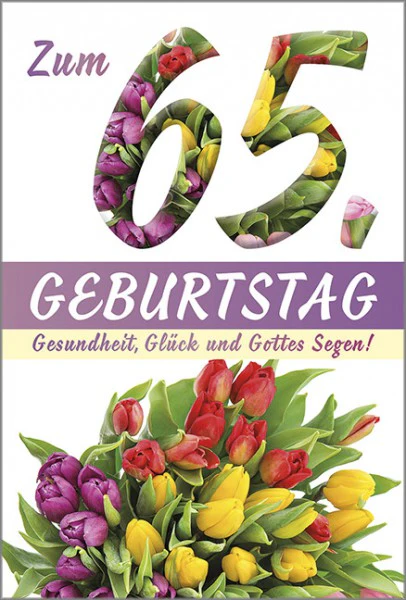 Faltkarte - Zum 65. Geburtstag - mit Umschlag