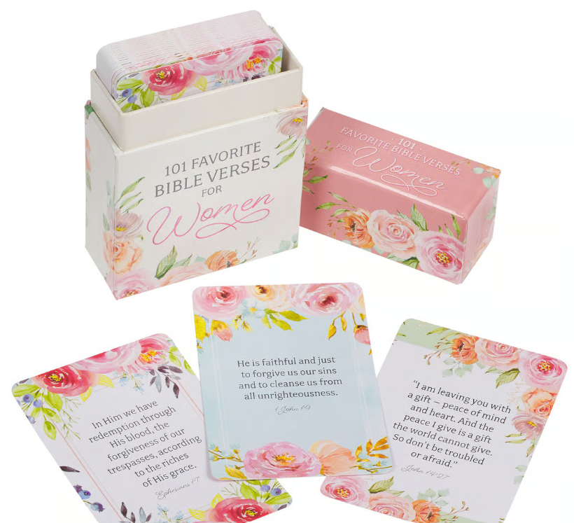 Englisch, Bibelverskarten für Frauen - 51 Stück doppelseitig