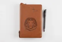 Luther 21 - F.C. Thompson Studienbibel - Kunstleder braun mit Löwenkopf, Reissverschluss,...