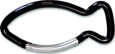 Karabinerhaken Fischform (schwarz) - Fischform, Länge ca. 8,5 cm