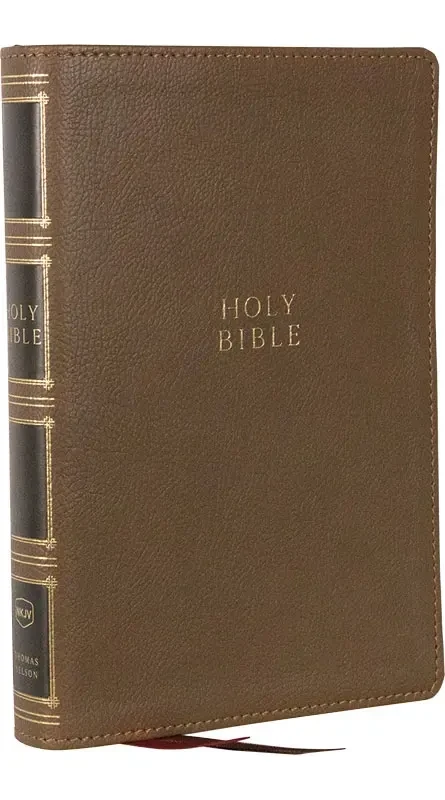 Englisch, Bibel New King James, gebunden - Kunstleder braun, Goldschnitt, Lesezeichen, Worte Jesu...