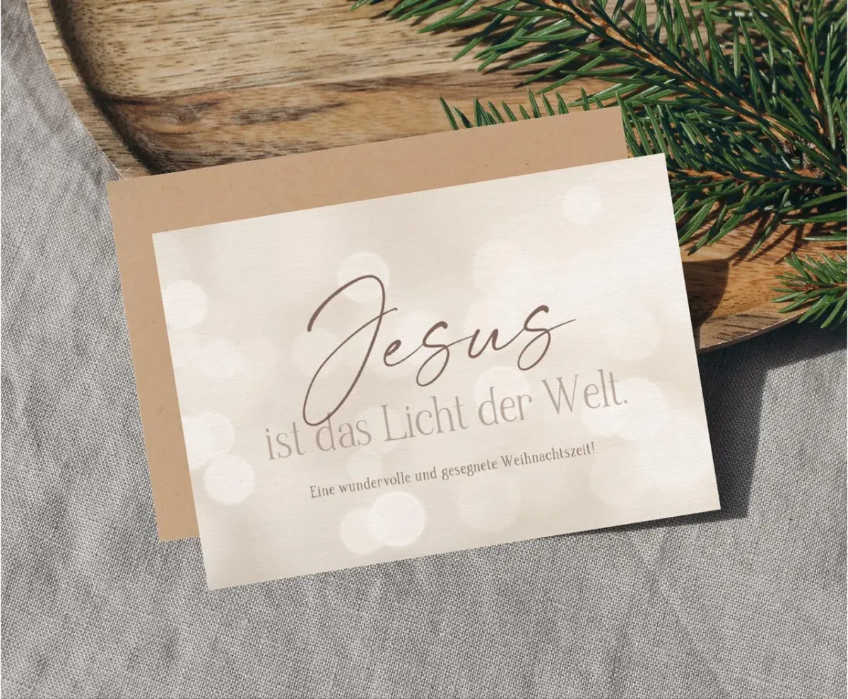 Faltkarte Jesus ist das Licht der Welt - Johannes 12,45