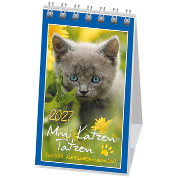 Mini Katzen-Tatzen - mit niedlichen Katzenfotos - Aufkleberkalender
