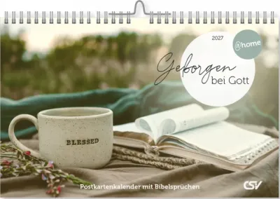 @Home Geborgen bei Gott - Aufstellkalender 12 Postkarten mit Bibelversen