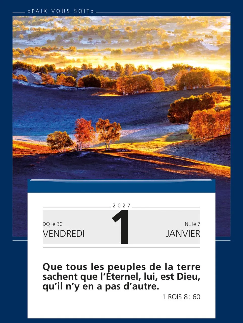 Französisch, Gottes Wort für jeden Tag - Abreisskalender - Paix vous soit