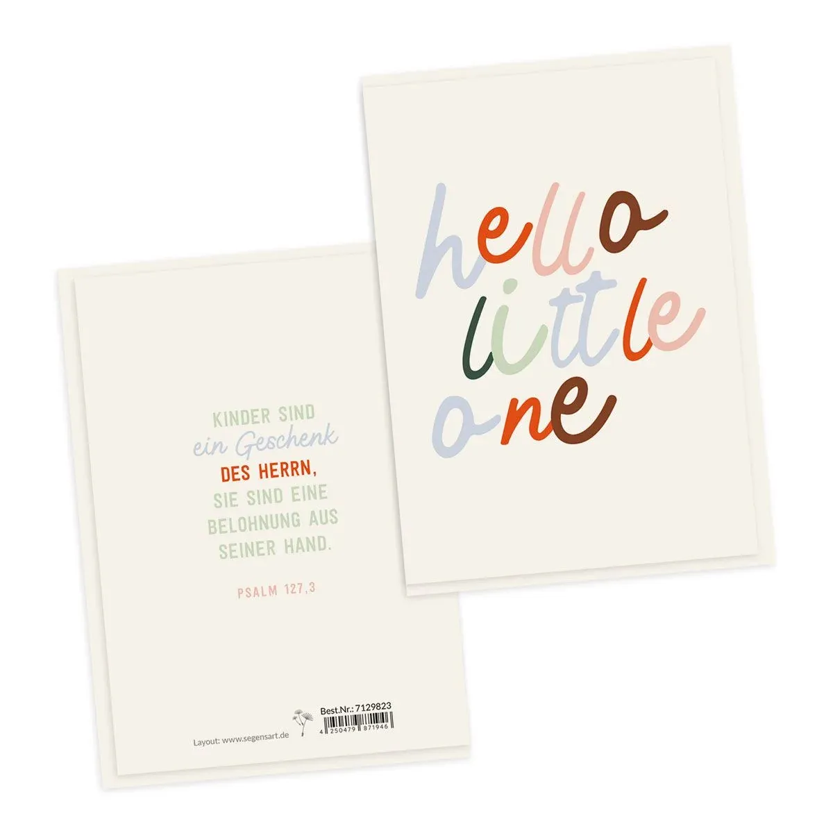 Doppelkarte Geburt - hello little one - Psalm 127:3
