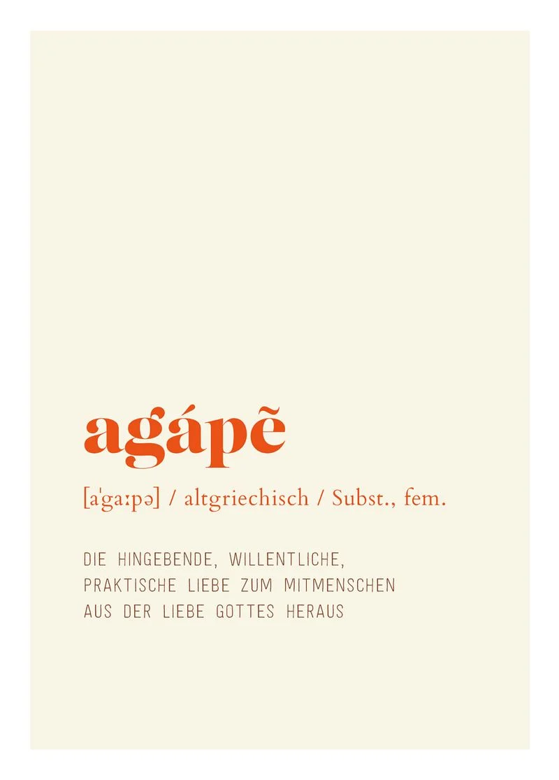 Postkarte - Agape die Liebe Gottes - beige