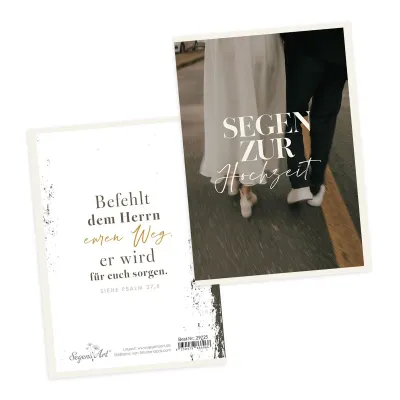 Doppelkarte Hochzeit - Segen zur Hochzeit - Psalm 37:5