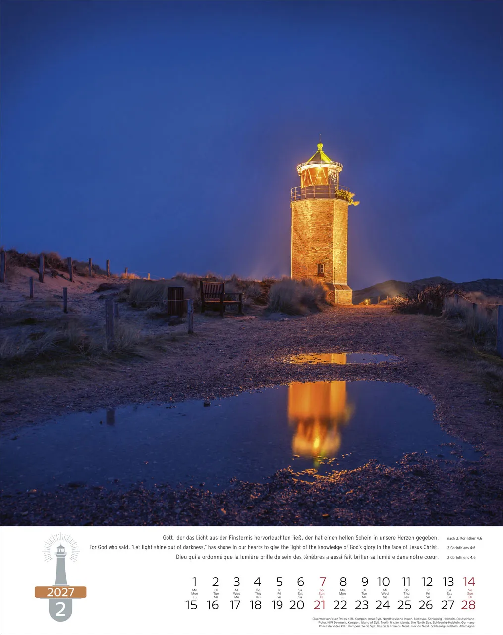 Leuchttürme, Phares, Lighthouses Dreisprachig Deutsch, Französisch, Englisch - Super-Wandkalender
