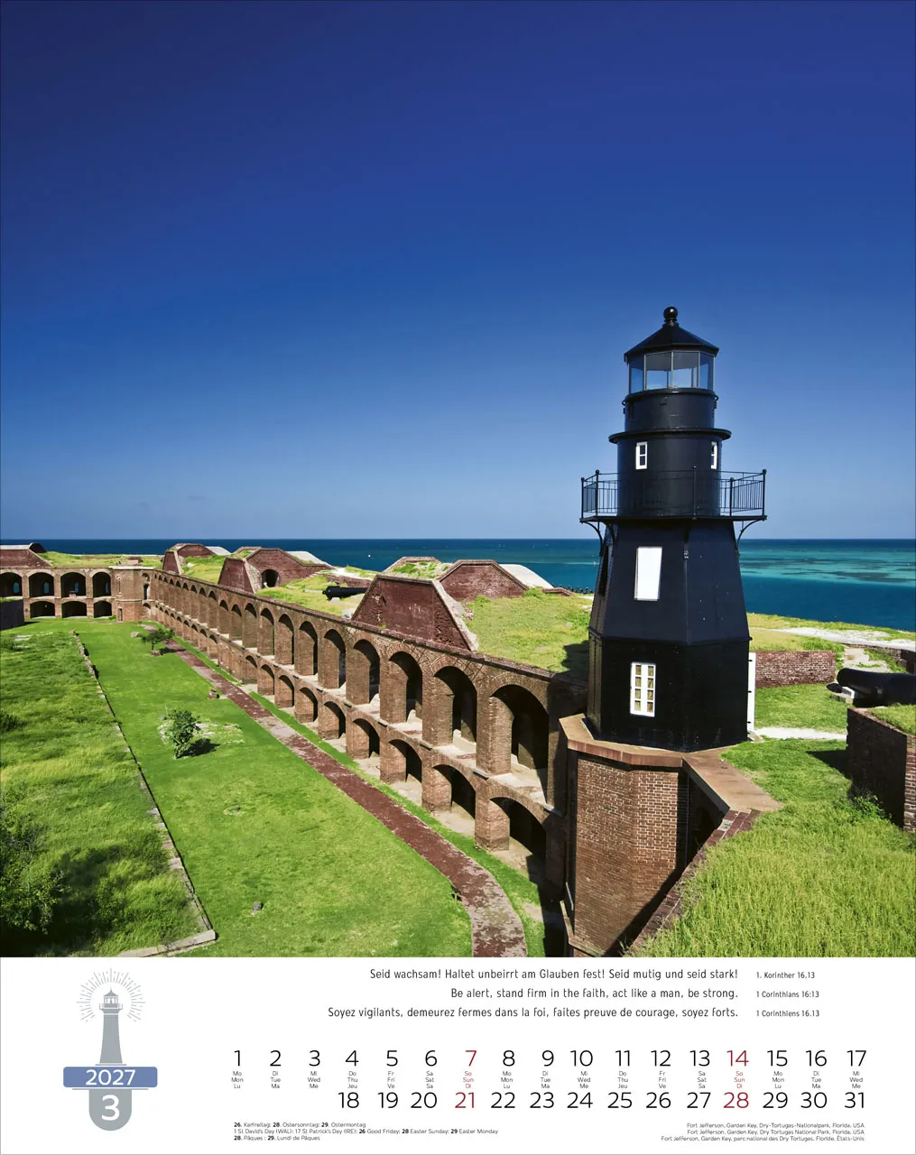 Leuchttürme, Phares, Lighthouses Dreisprachig Deutsch, Französisch, Englisch - Super-Wandkalender