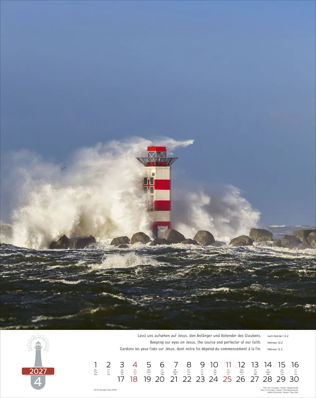 Leuchttürme, Phares, Lighthouses Dreisprachig Deutsch, Französisch, Englisch - Super-Wandkalender