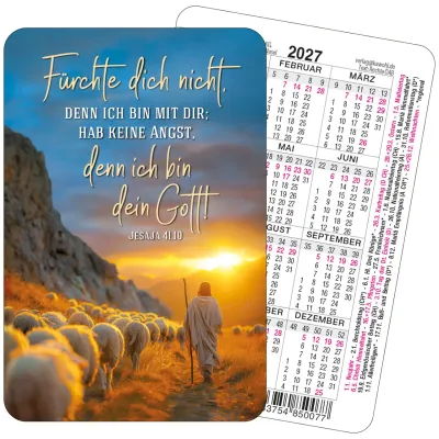 Hirte mit Jahreslosung 2027: Fürchte dich nicht - Foto-Motiv Spielkarten-Kalender