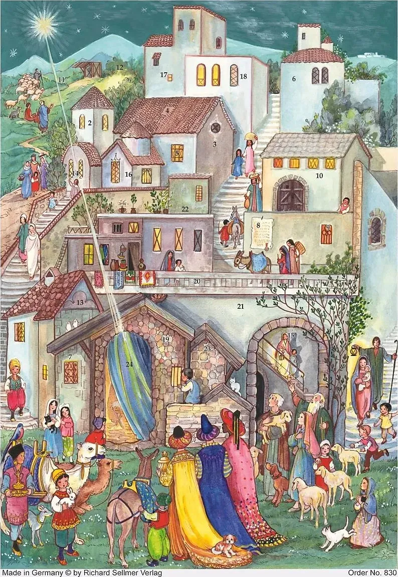 Adventskalender "Heilige Drei Könige" - Papier-Adventskalender - Ab 4 J, mit Glitzer